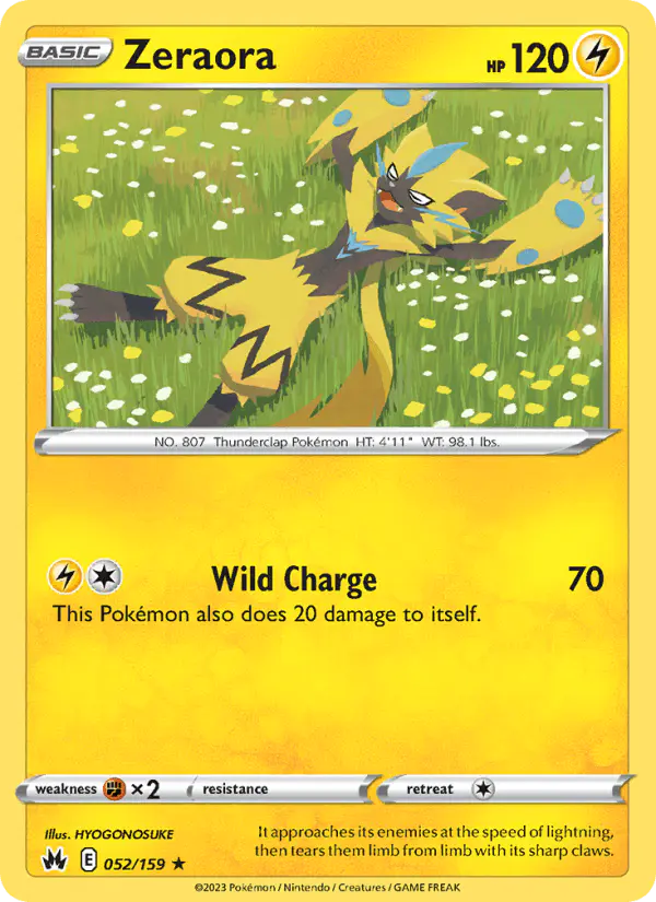 Carta Zeraora 052/159 de Crown Zenith