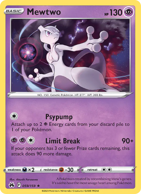 Carta Mewtwo 059/159 de Crown Zenith