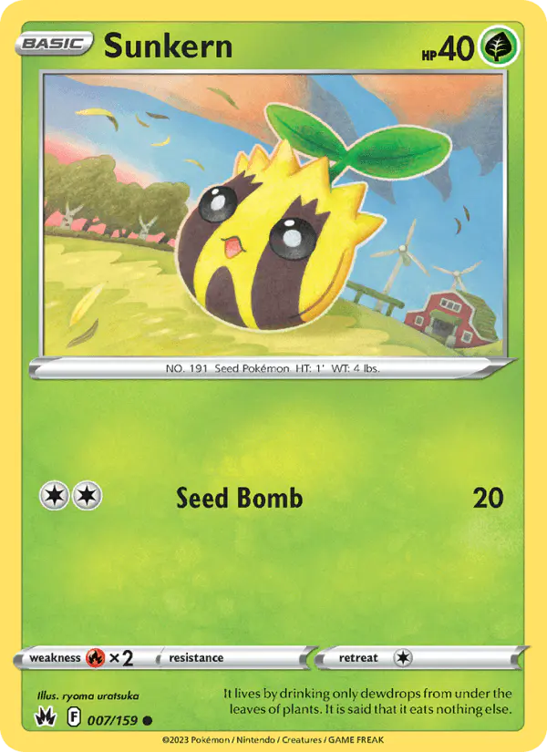 Carta Sunkern 007/159 de Crown Zenith