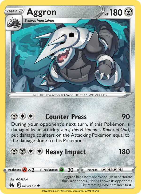 Carta Aggron 089/159 de Crown Zenith