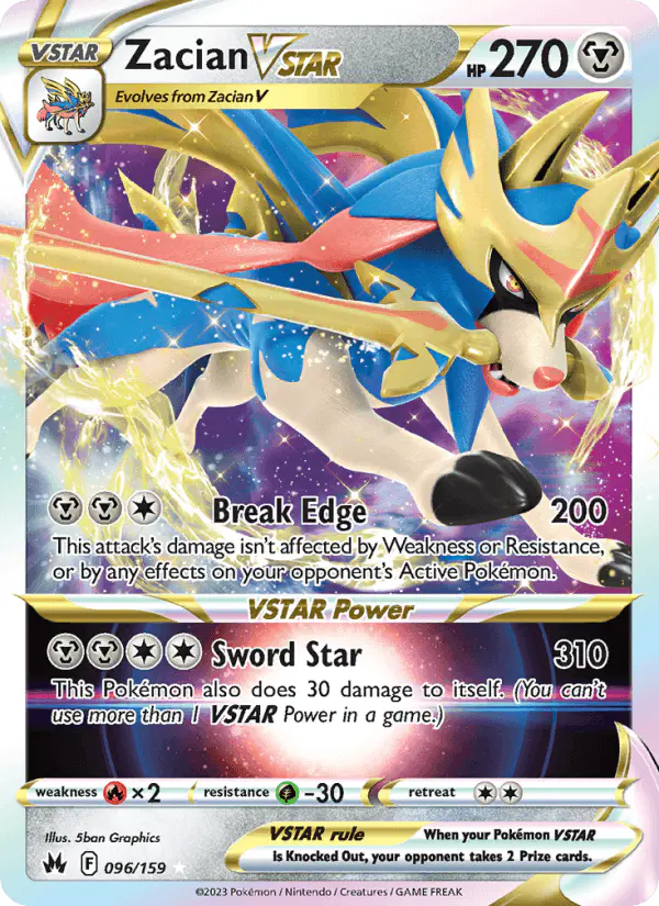 Carta Zacian VSTAR 096/159 de Crown Zenith
