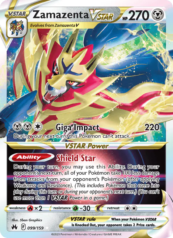 Carta Zamazenta VSTAR 099/159 de Crown Zenith