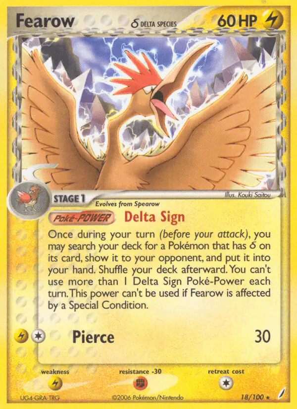 Carta Fearow δ 18/100 de Crystal Guardians