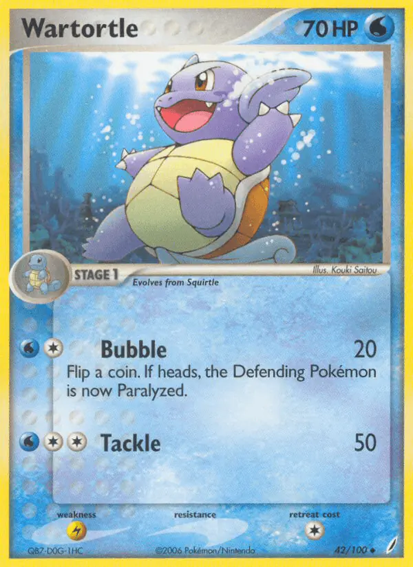 Carta Wartortle 42/100 de Crystal Guardians
