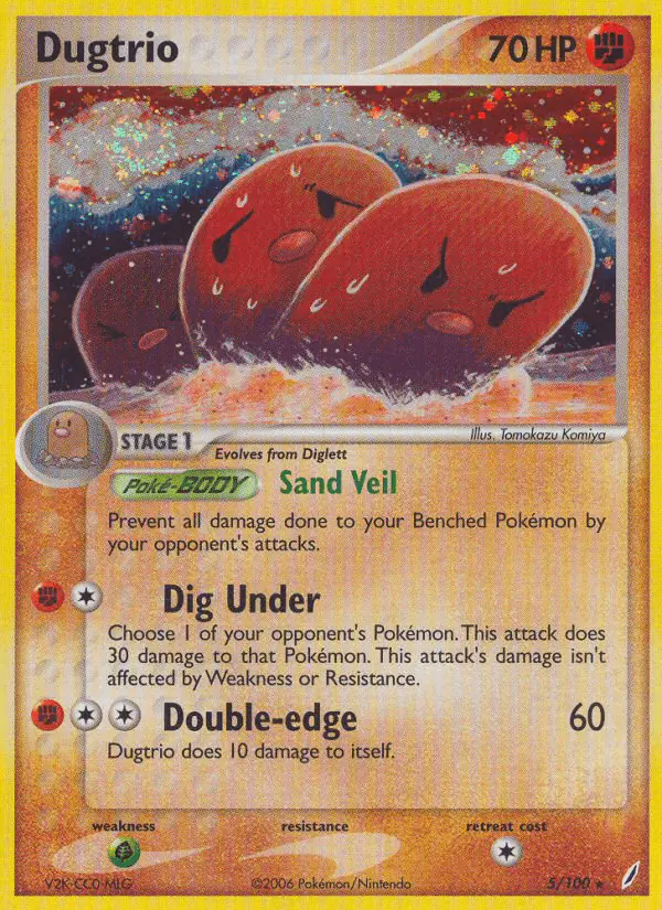 Carta Dugtrio 5/100 de Crystal Guardians