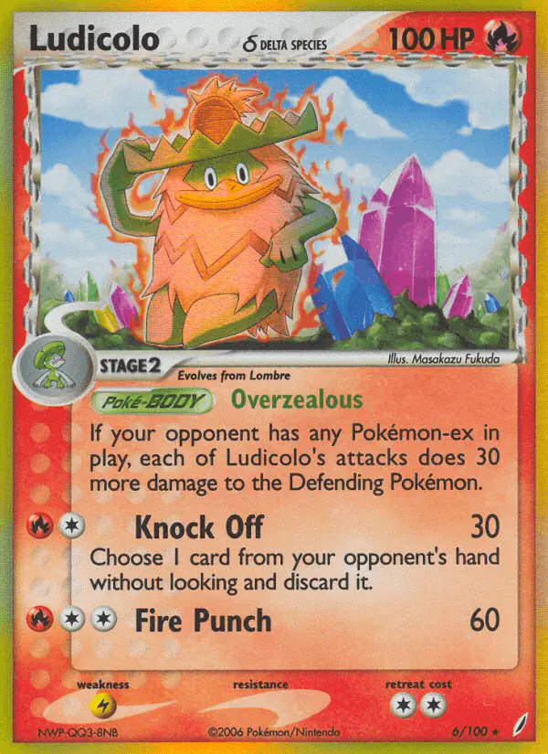 Carta Ludicolo δ 6/100 de Crystal Guardians