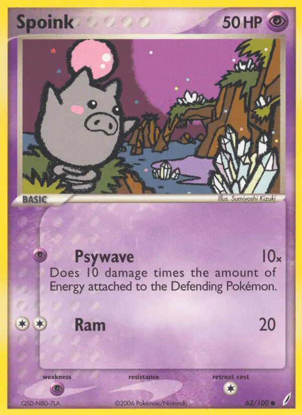 Carta Spoink 62/100 de Crystal Guardians