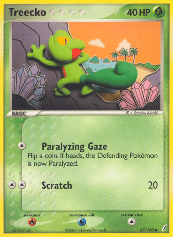 Carta Treecko 67/100 de Crystal Guardians