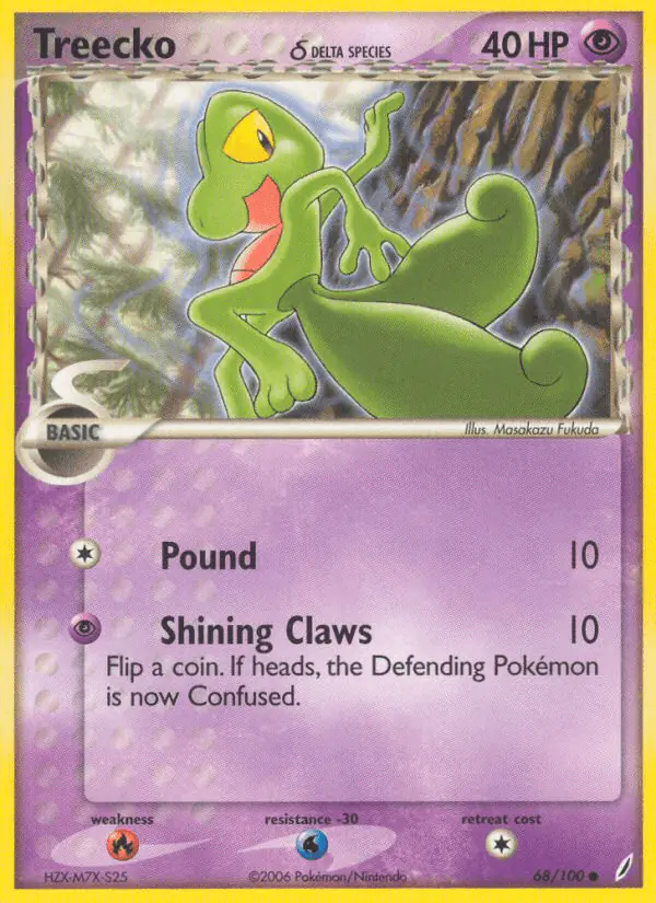 Carta Treecko δ 68/100 de Crystal Guardians