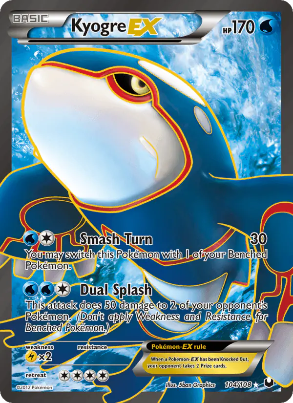 Carta Kyogre-EX 104/108 de Dark Explorers