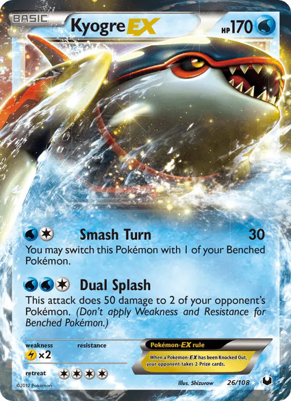 Carta Kyogre-EX 26/108 de Dark Explorers