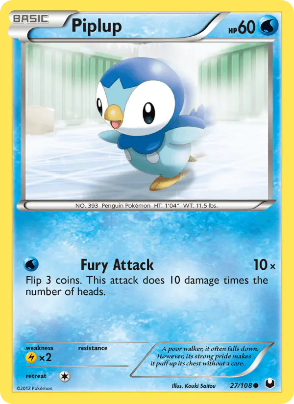 Carta Piplup 27/108 de Dark Explorers