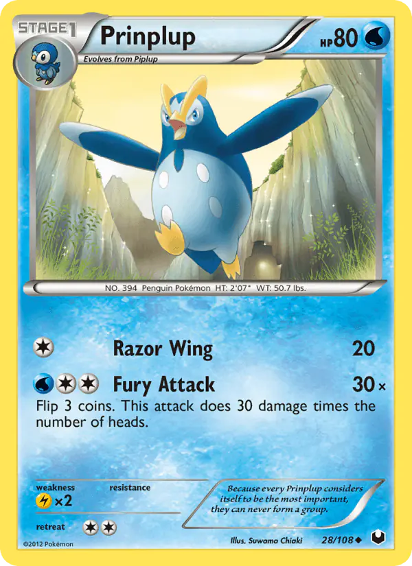 Carta Prinplup 28/108 de Dark Explorers