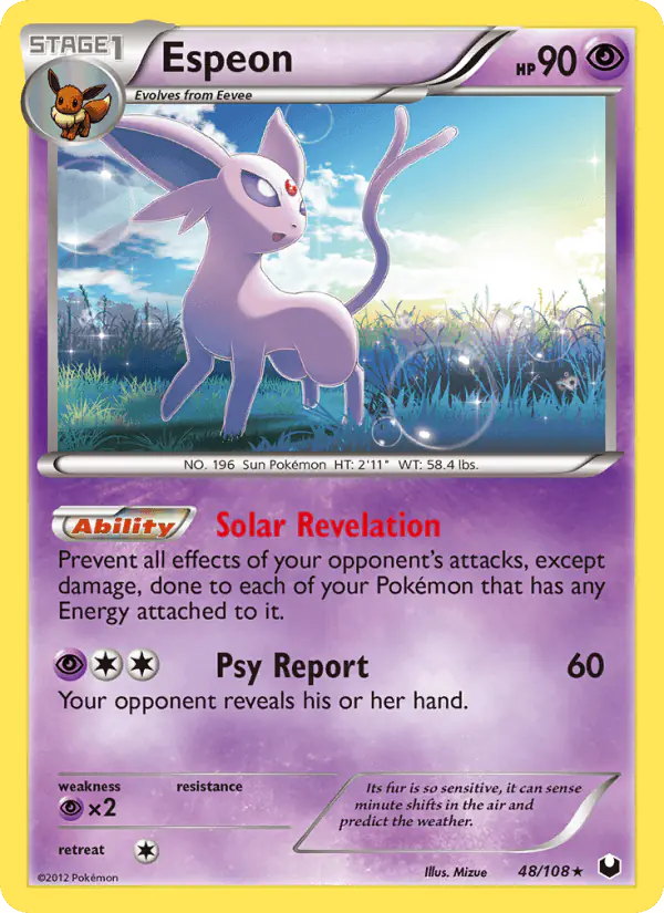 Carta Espeon 48/108 de Dark Explorers