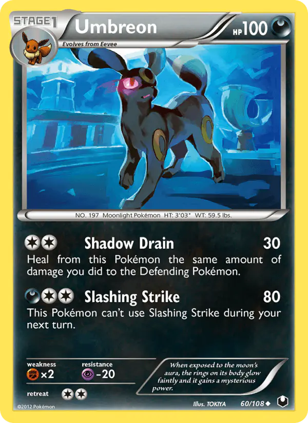 Carta Umbreon 60/108 de Dark Explorers