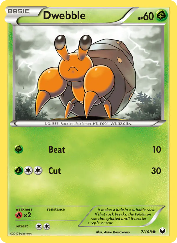 Carta Dwebble 7/108 de Dark Explorers