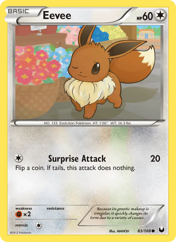 Carta Eevee 83/108 de Dark Explorers