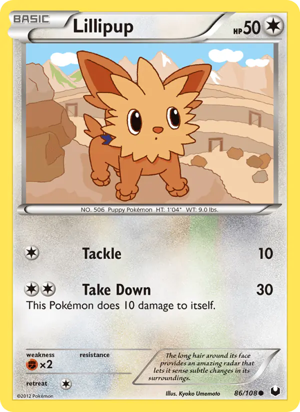 Carta Lillipup 86/108 de Dark Explorers