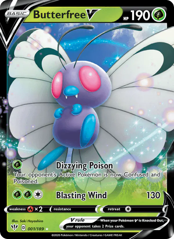 Carta Butterfree V 001/189 de Darkness Ablaze