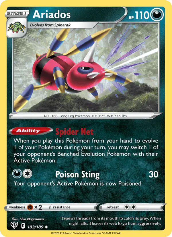Carta Ariados 103/189 de Darkness Ablaze