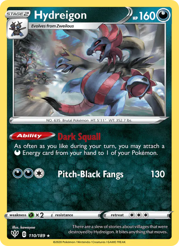 Carta Hydreigon 110/189 de Darkness Ablaze
