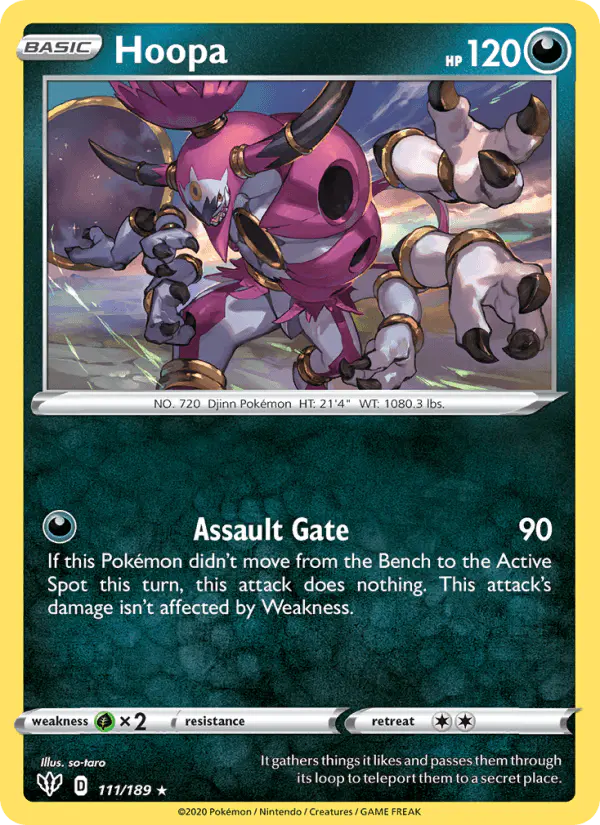 Carta Hoopa 111/189 de Darkness Ablaze