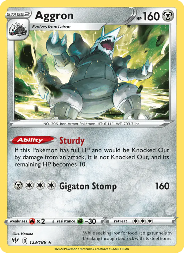 Carta Aggron 123/189 de Darkness Ablaze