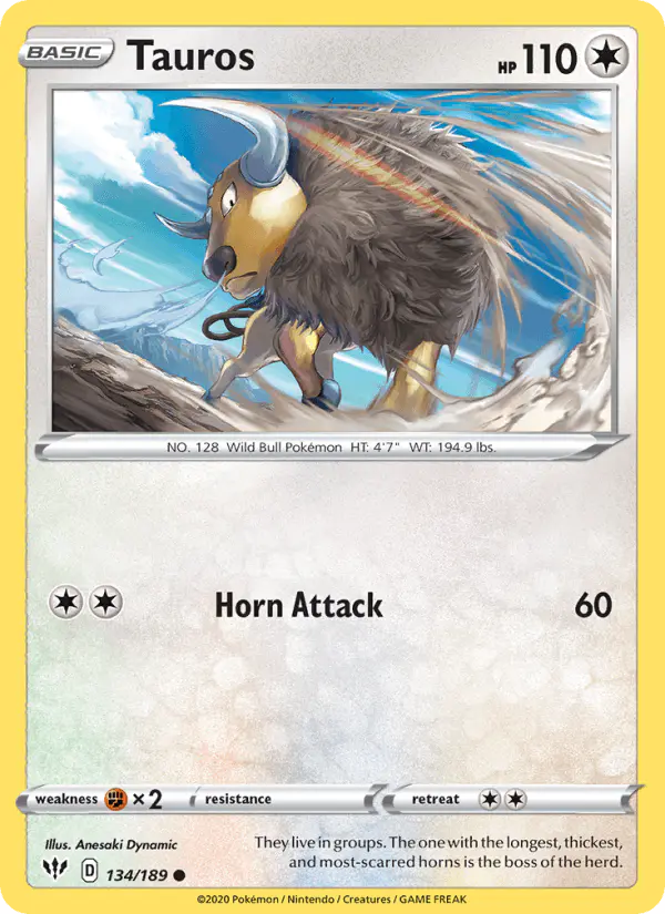 Carta Tauros 134/189 de Darkness Ablaze