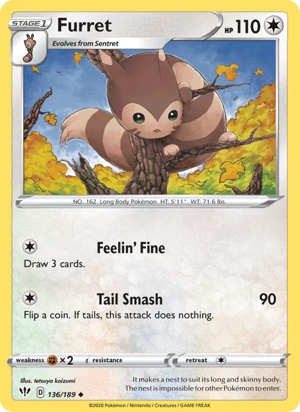 Carta Furret 136/189 de Darkness Ablaze