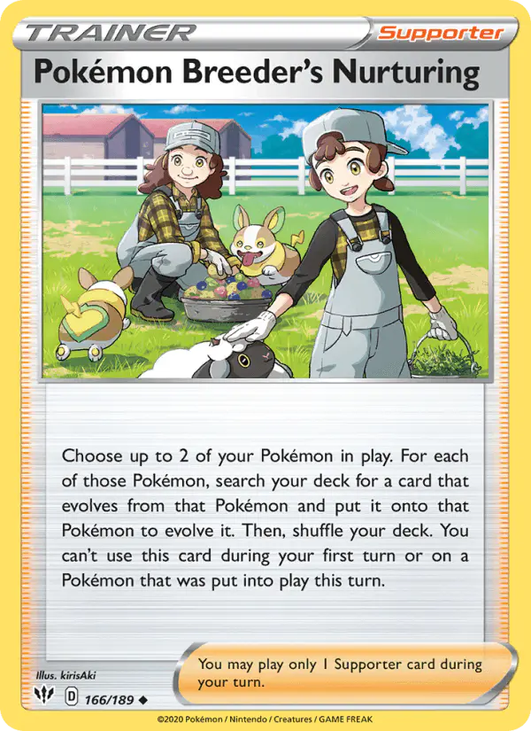Carta Pokémon Breeder's Nurturing 166/189 de Darkness Ablaze