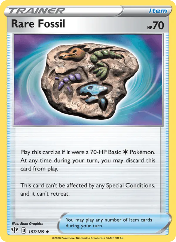 Carta Rare Fossil 167/189 de Darkness Ablaze