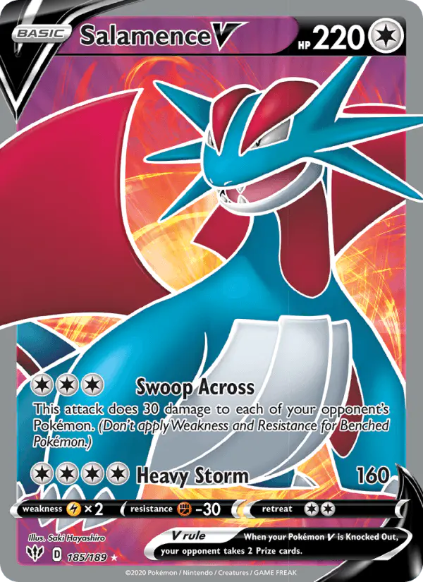 Carta Salamence V 185/189 de Darkness Ablaze