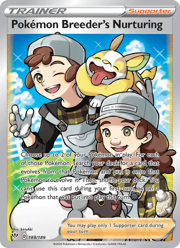 Carta Pokémon Breeder's Nurturing 188/189 de Darkness Ablaze