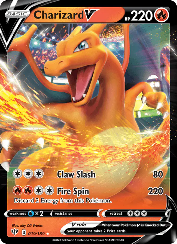 Carta Charizard V 019/189 de Darkness Ablaze