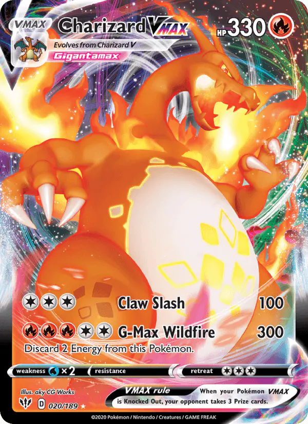 Carta Charizard VMAX 020/189 de Darkness Ablaze