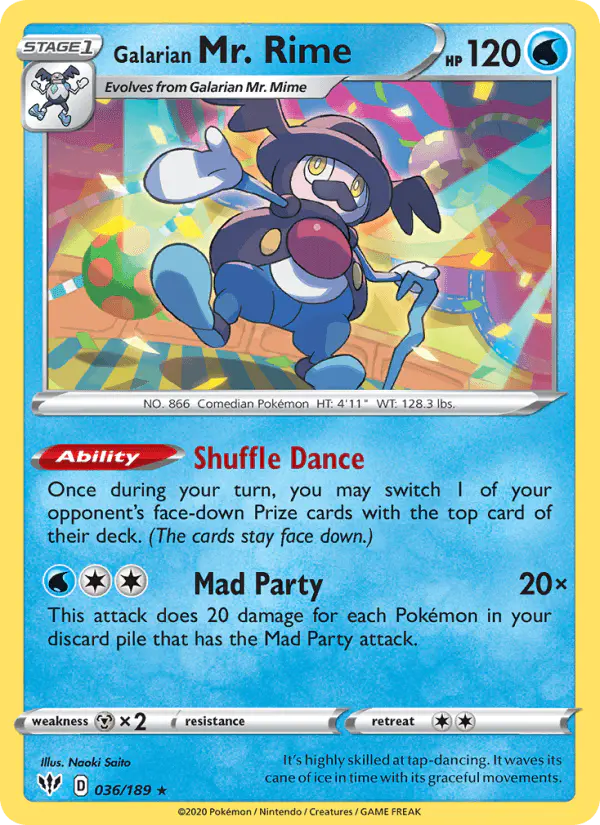 Carta Galarian Mr. Rime 036/189 de Darkness Ablaze