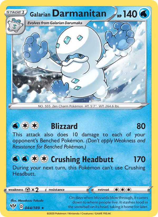 Carta Galarian Darmanitan 044/189 de Darkness Ablaze