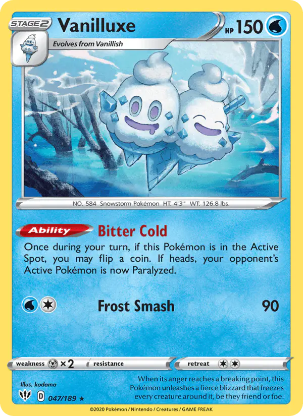 Carta Vanilluxe 047/189 de Darkness Ablaze