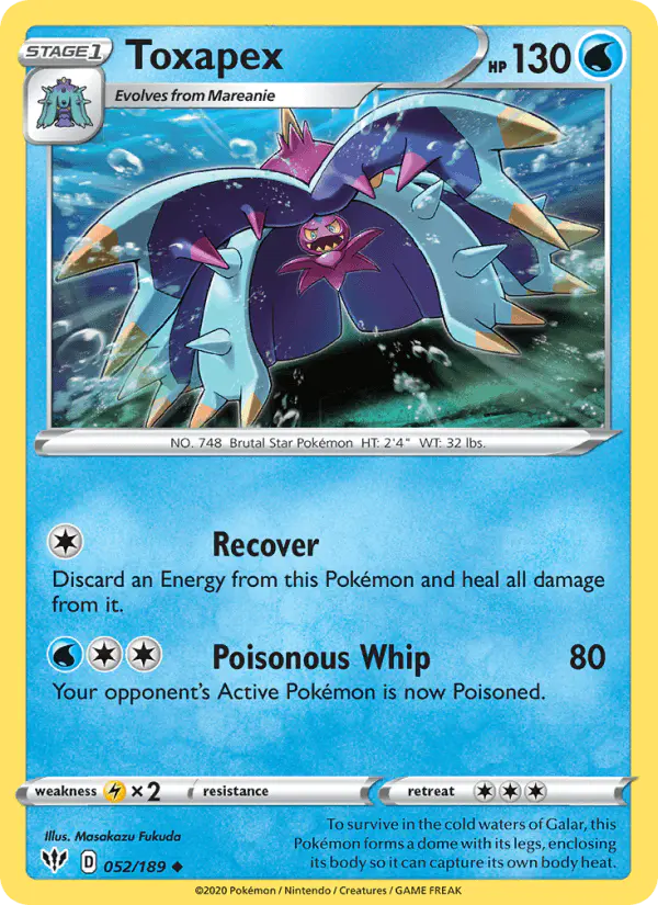 Carta Toxapex 052/189 de Darkness Ablaze