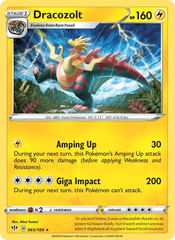 Carta Dracozolt 065/189 de Darkness Ablaze