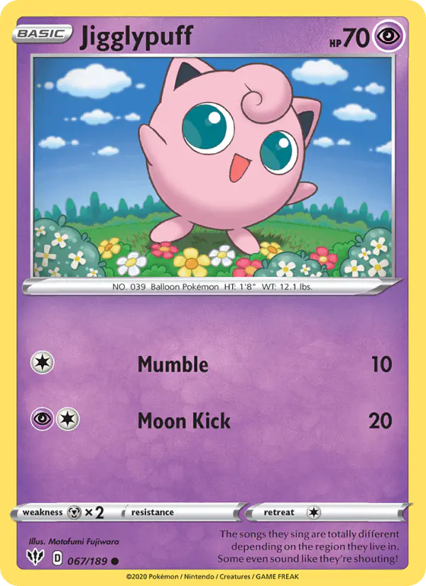 Carta Jigglypuff 067/189 de Darkness Ablaze