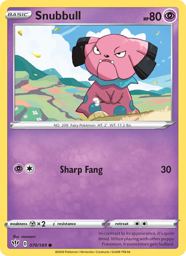 Carta Snubbull 070/189 de Darkness Ablaze