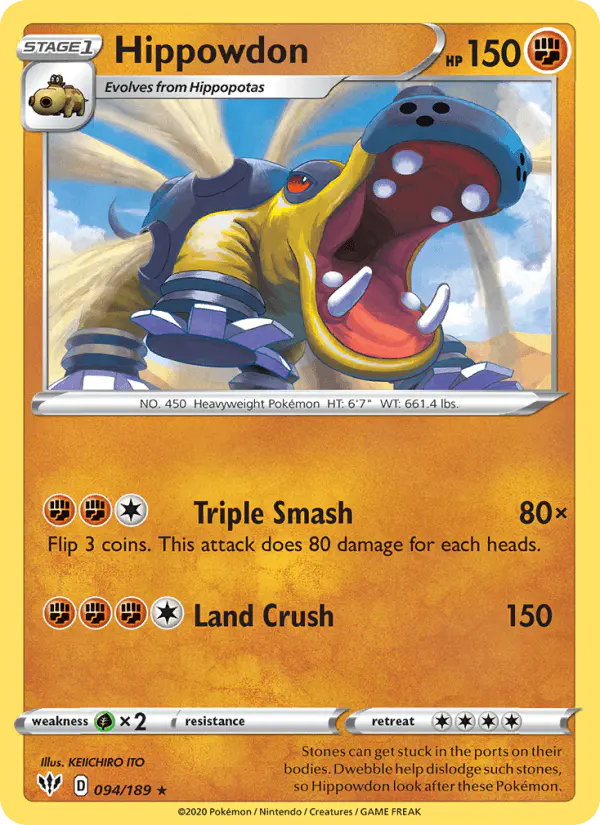 Carta Hippowdon 094/189 de Darkness Ablaze
