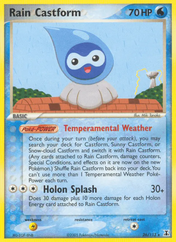 Carta Rain Castform 26/113 de Delta Species