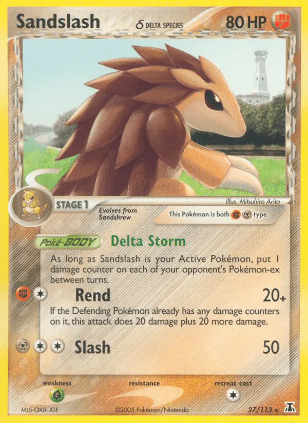 Carta Sandslash δ 27/113 de Delta Species