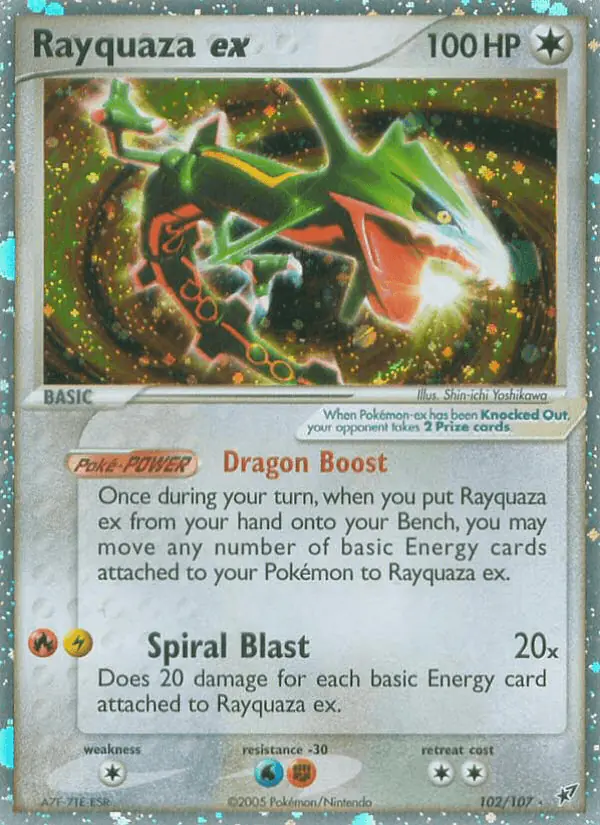 Carta Rayquaza ex 102/107 de Deoxys