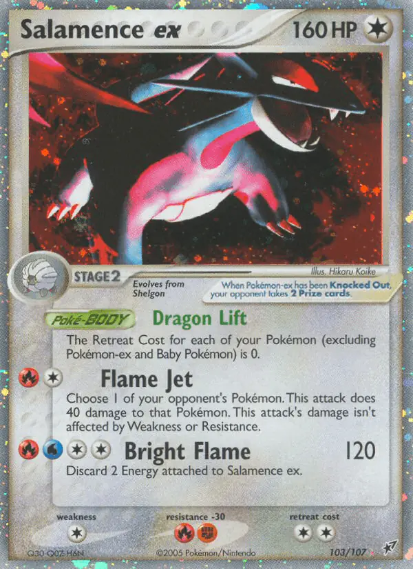 Carta Salamence ex 103/107 de Deoxys