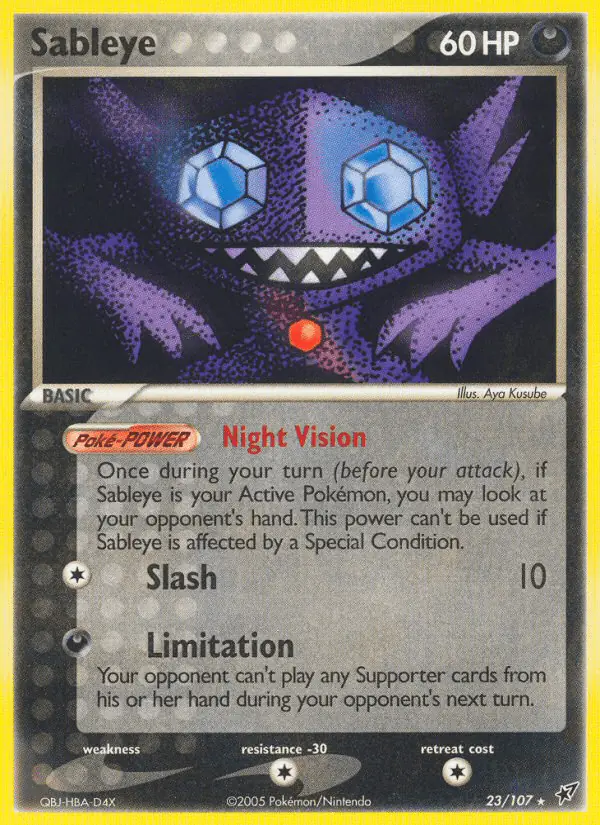 Carta Sableye 23/107 de Deoxys