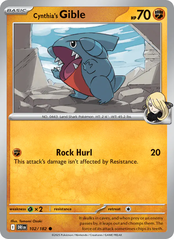 Carta Cynthia's Gible 102/182 de Destined Rivals