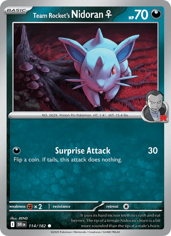 Carta Team Rocket's Nidoran♀ 114/182 de Destined Rivals